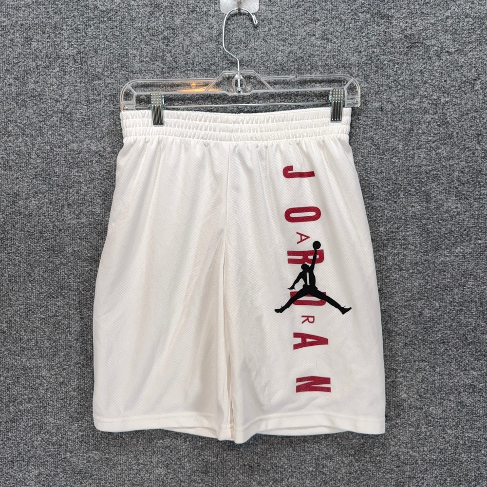 Jordan Basketball Shorts Boys Large‎ White Youth Jumpman Graphic Mesh Athletic
